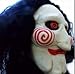 KINGEVA Party Halloween Costume Latex Horror Clown Saw Mask Super Lifelike Horrifying The Puppet Mask From Movie Jigsaw Full Mask Head Latex Masquerade Prop Christmas, Meets your SCARE criteria!