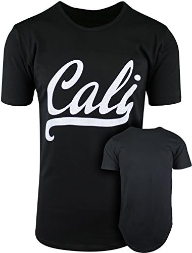 Black Cali Elong Round Hemline Crew Neck Drop Tail Shirt Shirt M