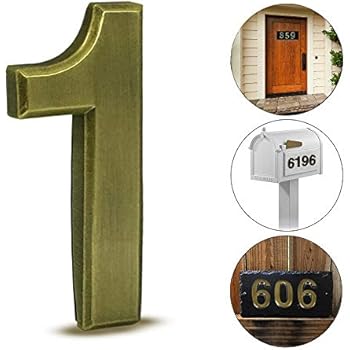 mailbox numbers brass inch address self door plaques residence pcs stick metal 3d street