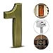 iMustech Mailbox Numbers, 2 Pcs/Set Solid Self-stick Number 1 for Mailbox, Door, Apartment, Hotel, 2-3/4 Inch, 3D Metal Brass