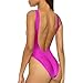 Dixperfect Womens Sexy One-Piece Swimsuit Letter Printed Bodysuit High Cut Legs Backless (XL, P1)