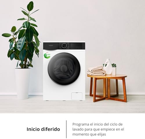 Corberó - Máquina de Lavar Roupa de Carga Frontal | CLT120514VIN | 12 kg | 1400 RPM | 16 Programas | Função de Vapor | Branco