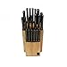 Ronco KN3005BLGEN Rocker Knife & Block Set, 20 Piece, Brown/Black