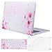 MOSISO MacBook Air 13 Inch Case (Release 2010-2017 Older Version), Plastic Flower Pattern Hard Case&Keyboard Cover&Screen Protector Only Compatible MacBook Air 13 (A1369&A1466), Pink Sakura