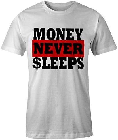 SoSickWithIt SSWI Men's Floyd Mayweather Money Never Sleeps T-Shirt Medium White