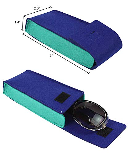 [5 PACK], JAVOedge Soft Felt 2 Tone Color Reading Eyeglasses Storage Case Top Flap Open, Bonus Microfiber Cloth - Thumbnail 3