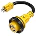 Kohree Dogbone Heavy Duty RV Power Cord Plug Adapter, 15Amp Male to 30Amp Female With Twist Lock, LED Indicator