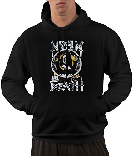 NNJD Mens Napalm Death Logo Funny Hoodie Sweatshirt Kangaroo Black
