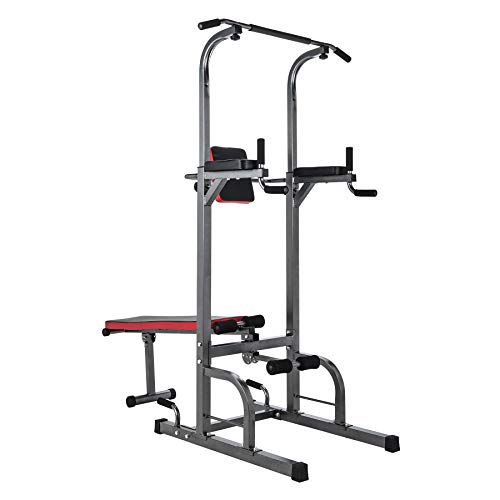 ZELUS Multifunction Power Tower PullUp Bar Dip Station and Folding Sit