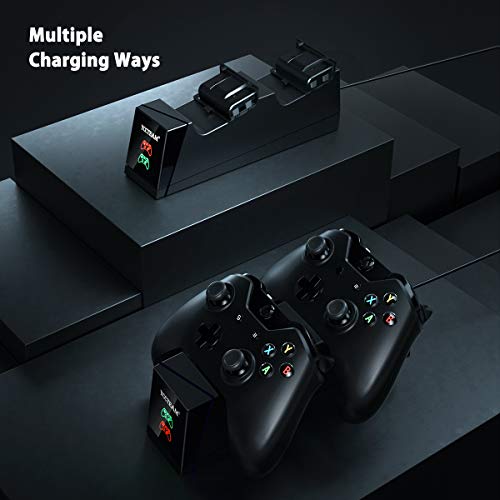 image for VGAME Xbox One Controller Charger Station with Rechargeable Battery Pa