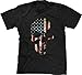 Blittzen Mens T-shirt Skull with American Flag Imprint