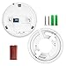 Smoke & Carbon Monoxide Alarm, THZY Battery Operated Carbon Monoxide CO Detector with Sound Warning and LED Light Indicator,9V Battery Back-up, White