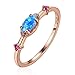 EVBEA Opal Ring Rose Promise Engagement Cubic Zirconia Wedding Band Rings for Women