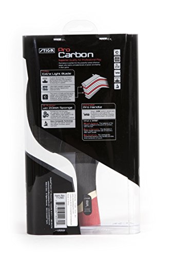 STIGA Pro Carbon Performance-Level Table Tennis Racket with Carbon Technology for Tournament Play - Red and Blue Colors