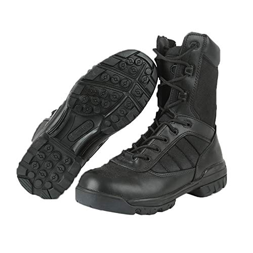 Thowi Men's Military Tactical Boots Army Jungle Boots with Zipper（Black