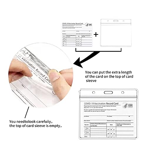 Nani? 6 Pcs Card Protector 4 x 3 in, Badge Holder, ID Badge Holders, ID Protector with Lanyard, Clear Vinyl Plastic Sleeve with Waterproof Type resealable Zip