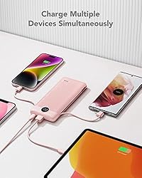 VRURC Portable Charger with Built-in Cables and AC