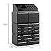 display4top Acrylic Makeup Organizers, 4 Pieces Cosmetic Display Cases with 12 Drawers for Lipstick and Jewerly, Great Vanity, Dresser, Bathroom Organizer (Black)