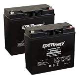 (2 Pack) ExpertPower 12 Volt 20 Ah Rechargeable Battery with Threaded Terminals [EXP12200]