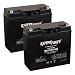 (2 Pack) ExpertPower 12 Volt 20 Ah Rechargeable Battery with Threaded Terminals [EXP12200]