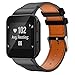 GELISHI Leather Watch Band Compatible with Garmin Forerunner 35 Watch, Top Leather Replacement Watch Strap with Stainless Metal Clasp for Garmin Forerunner 35 Watch - Black (No Tracker)