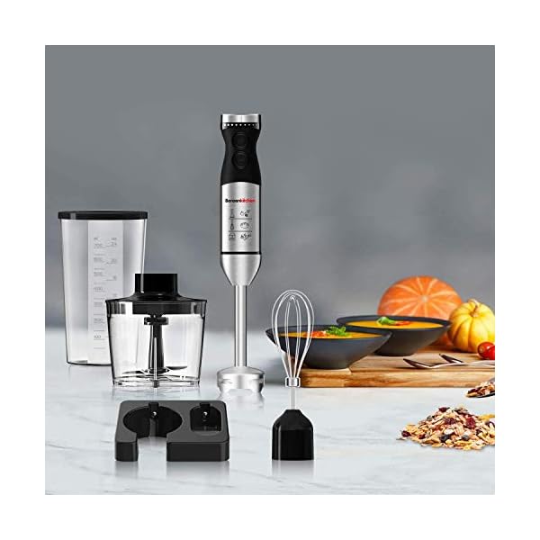 Bonsenkitchen-Hand-Blender-3-in-1-Stainless-Steel-Hand-Immersion-Blender-Set-Stick-Blender-with-Beaker-and-Food-Processor-Stainless-Steel-Blade-Egg-Whisk-for-Smoothies-Soups-Sauces-Baby-Food Bonsenkitchen Hand Blender, 3-in-1 Stainless Steel Hand Immersion Blender Set, Stick Blender with Beaker and Food…