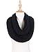 Dimore Women Winter Knit Infinity Scarf Circle Loop Scarf Beanie Set Thick Neck Warmer Scarf (black)