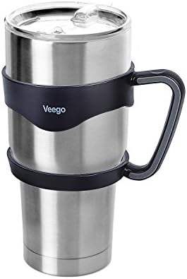 Veego Yeti 30 Oz Handle, Black Tumbler Handle for Rambler, RTIC, ChillOut Life, SIC and others 30 Oz tumblers, Anti-Slip and BPA-free Cup Handle