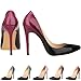 LOSLANDIFEN Women's Pionted Toe Double Color Pumps Slender Leather Stiletto High Heels Wedding Shoes