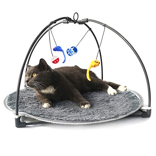 Winsterch Cat Toys Interactive Activity Center Play Mat with Hanging