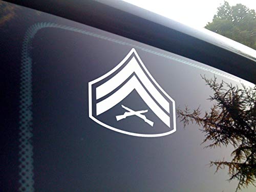 ViaVinyl USMC Marine Corps. Enlisted Rank Insignia. All Ranks Available with Multiple Color Options! Made in The USA by a Marine Corps Veteran! Ooh rah! (White, E-4 Cpl)