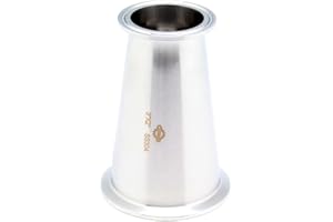 QiiMii Sanitary Fitting Reducer Fitting SS304 Tri Clamp Ferrule Style 3" Tube OD to 2" Tube OD (3 INCH X 2 INCH)