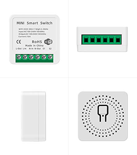 ZIXING Mdulo Smart Life Switch DIY WiFi Smart Light Switch 16A Mini Temporizador Inalmbrico Interruptores Control de Voz Smart Home Automation Compatible con TuyaAlexaGoogle Home