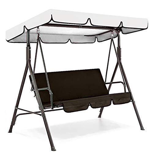 LTHTX Wasserdichter UV-Oxford-Stoff für Hollywoodschaukel, für Garten, Terrasse, Camping, Innenhof, Hängematte (schwarz… – Bild 4