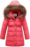 ZOEREA Big Girls' Winter Parka Coat Puffer Jacket Padded Overcoat with Fur Hood