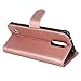 LG Aristo Case, LG Phoenix 3 Case, LG K8 2017 Case, LG Fortune Case, LG Risio Case, LG Rebel 2 LTE Case, LK Luxury PU Leather Wallet Flip Protective Case Cover with Card Slots and Stand (Rose Gold)