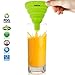 Kitchen Collapsible, 4 Flexible Silicone Funnels, Large And Small Funnel Set, For Oil, Food And Water Bottles, BPA-Free + Brush and Recipes E-Book | By Lebice (Green)