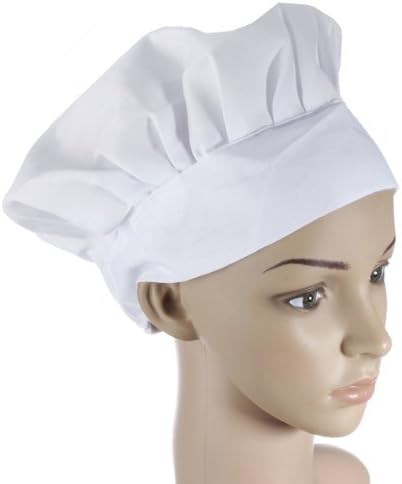Adult Elastic White Chef Hat Baker BBQ Kitchen Cooking Hat Costume Cap