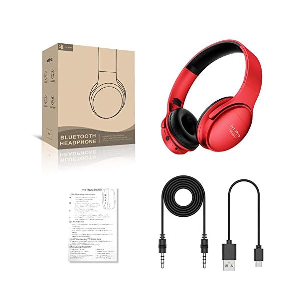 Active-Noise-Cancelling-Headphones-Bluetooth-Headphones-with-MicrophoneDeep-Bass-Wireless-Headphones-Over-Ear-Red Active Noise Cancelling Headphones Bluetooth Headphones with Microphone/Deep Bass Wireless Headphones Over Ear Red