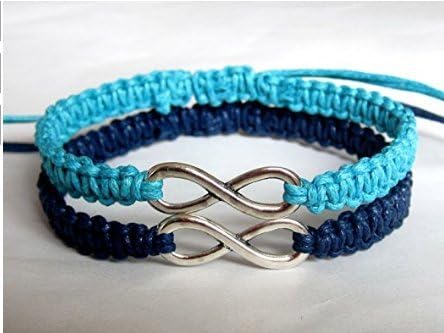 Couple Bracelets Infinity Love Bracelet His and Hers Bracelet for Anniversary, Christmas, Valentine Day (Blue &amp; Blue)