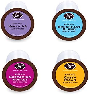 Light & Medium Roast Coffee Lovers #1 - 40 Count K Cups Coffee Variety Pack - 33% MORE COFFEE - Kcups Medium Roast, Medium Kenya, Breakfast Blend, Screaming Monkey, Medium Costa Rican