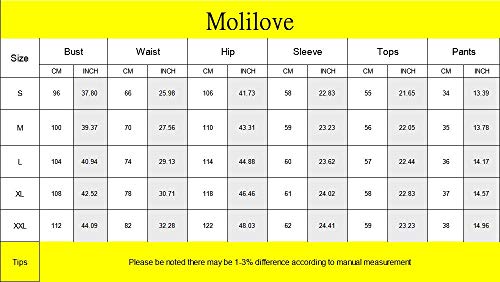 Molilove Women 2 Piece Sunscreen Outfits Lightweight Windbreaker Pullover Crop Top Pants Rashguards Set