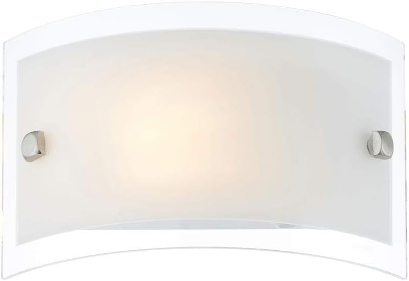 Clear & Frosted Glass with Polished Chrome Rocker Switch Wall Light 1 Lamp