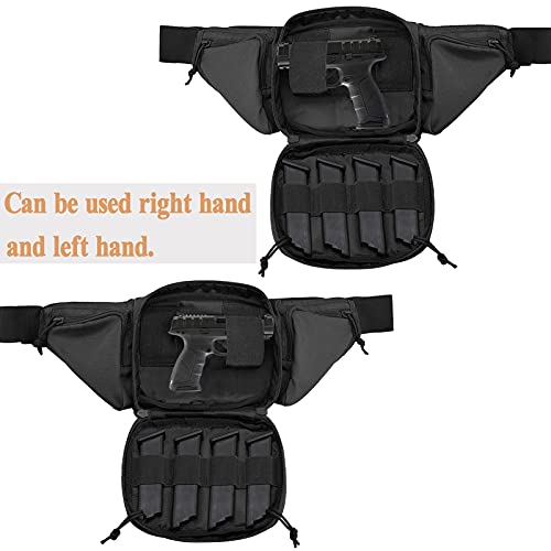 Concealed Carry Pistol Pouch Tactical Fanny Pack Holster,Waist Gun