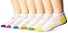 New Balance Women's Arch Support No Show Socks (6 Pack), White/Pink/Orange/Yellow/Green/Blue/Purple, Size 6-10