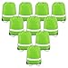 Drawstring Backpack Bags Reflective Bulk Pack, Promotional Sport Gym Sack Cinch Bags (10 Green)