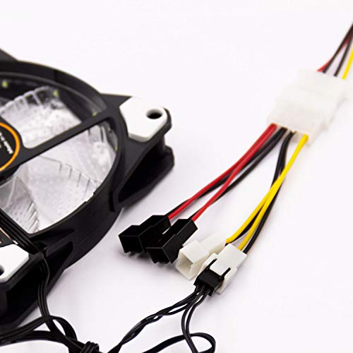 WYMECT 2 Pack IDE Molex 4-Pin to 3-Pin TX3 Case Cooling Computer Fan Multi-Fan Out Power Converter Cable Speed Control Line 2X5V/2X12V