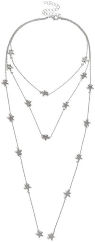 RangYR Multi-Level Five-Pointed Star Business Fashion Necklace Pendant Ladies Necklace Ladies Simple Necklace Birthday Gift Jewelry Pendant