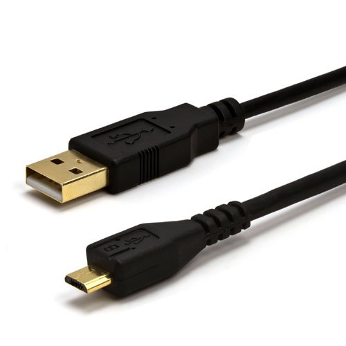 USB 2.0 Cable, Type A Male to Micro B USB Cable (6 Feet) Black Color