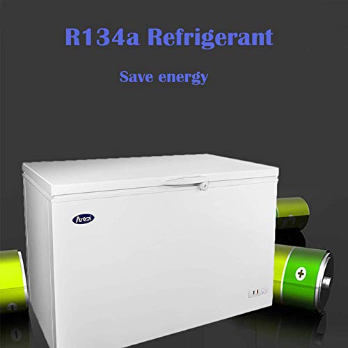 Commercial Top Chest Freezer - Atosa 9.6 Cu. Ft Deep Ice Cream Freezer with Adjustable Thermostat, Lock,Rollers, White(MWF-9010)